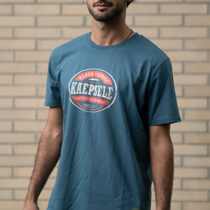 Unisex T-Shirt – Retro Druck Kaepsele zweifarbig